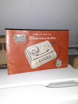 Vintage DeJur Grundig Reel To Reel Stenorette Recorder 3