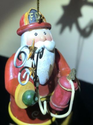 Vintage Jim Shore Fireman Firefighter Santa Christmas Tree Ornament