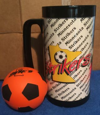 Minnesota Strikers Plastic Drinking Mug And Rubber Ball
