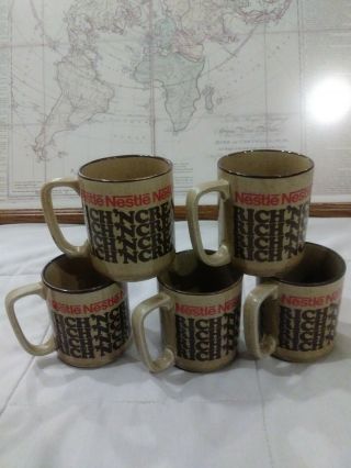 5 Vintage Nestle Rich N Creamy Hot Cocoa Mugs Made In Japan