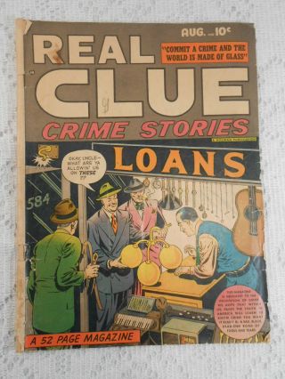 Real Clue Crime Stories Vol 3 No.  6 August 1948 Hillman Periodicals Inc.  Vintage