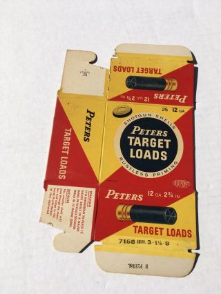 Empty Vintage Peters 12 Ga Gauge Shotgun Shell Box Target Loads