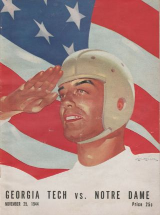 1944 Georgia Tech Vs Notre Dame Football Program