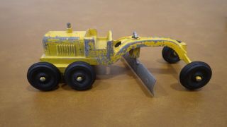 Vintage Tootsietoy Construction Road Yellow Grader Toy Marked Chicago
