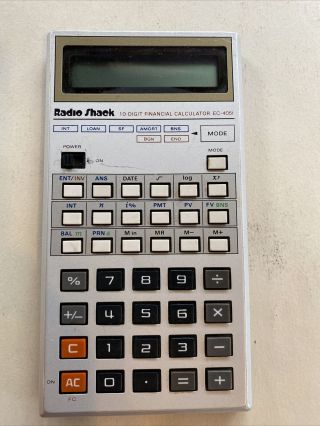 Vintage Radio Shack Lcd Financial Calculator Ec - 4051