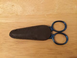 Vintage Embroidery Scissors With Leather Cover
