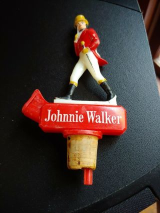 Vintage Johnnie Walker Red Bottle Pour Cork Figural Dispenser