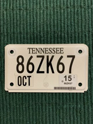 Tennessee Motorcycle License Plate 2015 Tag