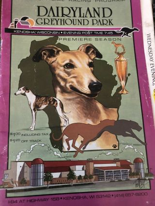 Dairyland Greyhound Program Premiere Racing Season 1990.  Evening Card