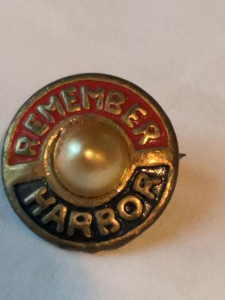Vintage Remember Pearl Harbor Pin Wwii
