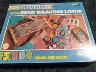 Vintage Pastime Indian Deluxe Metal Bead Weaving Loom Good Pre Owned.