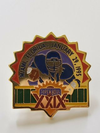 Superbowl 1995 Xxix Nfl Pin Very Rare Htf Limited Edition Chargers Florida 49ers