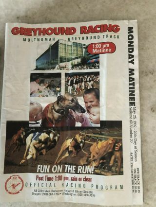 1992 and 1995 Multnomah Kennel Dog Track Greyhound Program ' s 5 pgms misc dates 2