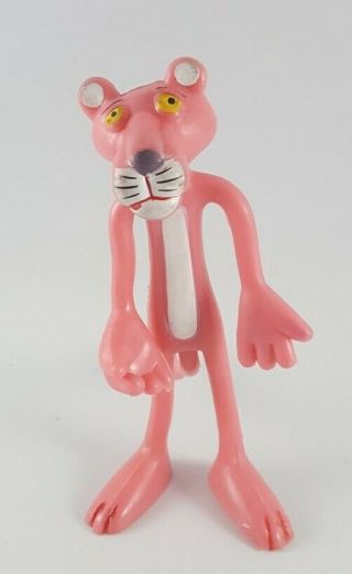 Vintage 1997 Pink Panther Figure Bendable Poseable Toy Cartoon Collectible 6 "