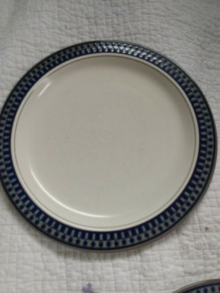 Vintage Mikasa Potter ' s Touch Salad Plate,  Set Of 3,  Aztec Blue CB009 2