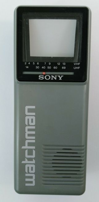 Vintage 1986 Sony Watchman Fd - 10a Handheld B&w Black & White Analog Tv