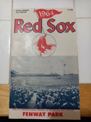 1964 Baltimore Orioles V Boston Red Sox Program Scorecard Fenway Park Ex/mt