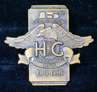 15th Anniversary Hog Harley Owners Group 1983 - 1998 Pin