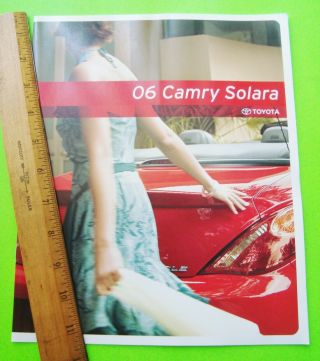 2006 Toyota Solara Color Brochure W/ Convertible 12 - Pgs Usa Edition Camry Solara