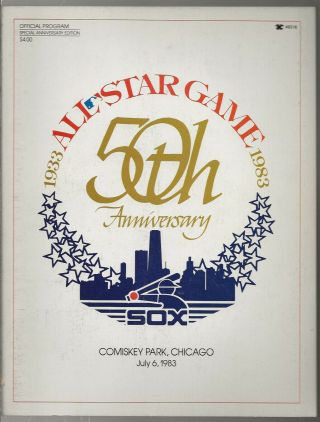 1983 Mlb Baseball All - Star Game 50th Anniversary Program Comiskey Park W/cards