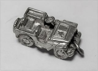 Vintage 1940s U.  S.  Army Jeep - Sterling Silver Charm - Really Cool
