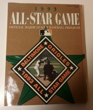 1993 Mlb All - Star Game Official Program: Oriole Park At Camden Yards