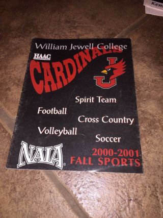 2000 - 2001 William Jewell College Fall Sports Football Soccer,  Media Guide B4
