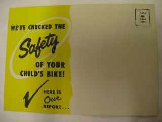 Vintage Schwinn Bicycle Safty Check Of Your 1960 Schwinn Bike Post Card Print