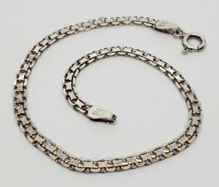 Vintage Signed Milor Italy Sterling Silver Modernist Woven Link Chain Bracelet