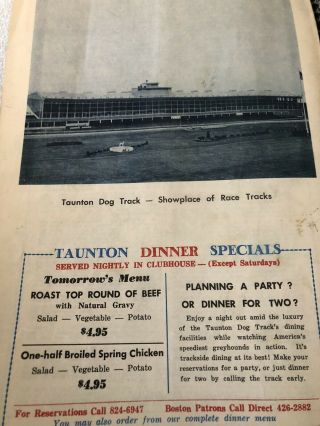 1976 Taunton Greyhound Program 2