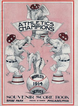 Classic 1914 Philadelphia Athletics World Series Program Photo 8x10