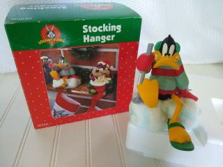 Daffy Duck Stocking Holder Looney Tunes Christmas With Box Vtg 1998