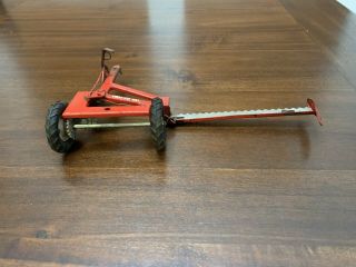 Vintage red Tru Scale tractor sickle bar mower hay cutter 3