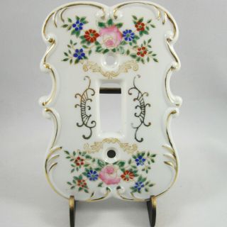 Japan Floral Single Light Switch Plate Cover W Crossed Arrows Porcelain Vintage