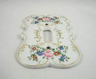 Japan Floral Single Light Switch Plate Cover w Crossed Arrows Porcelain Vintage 3