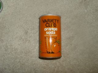 Vintage Variety Club - Orange Soda Can - 12oz - Pull Tab - Steel - Straight - Top Opened