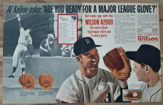 Vintage 1963 Wilson Al Kaline A2930 Fox A2020 Baseball Glove Advertisement