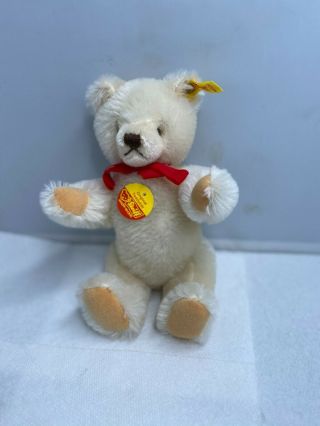 Steiff West Germany 8 " Tall 0203/26 Jointed Teddy Bear White