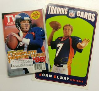 Vintage John Elway 1998 Tv Guide Nfl Jumbo Trading Card 1997 Denver Broncos