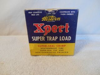 Vintage Western Xpert Trap Load 12ga.  Shotgun shell box (Empty Box) 2