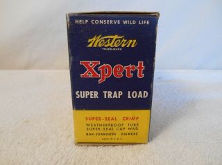 Vintage Western Xpert Trap Load 12ga.  Shotgun shell box (Empty Box) 3