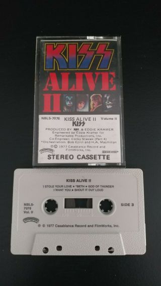 Vintage Kiss Alive Ii 1977 Casablanca Records Cassette Tape Vol.  2 Only