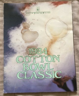 1984 Cotton Bowl Program University Of Texas Longhorns Vs Georgia Bulldogs