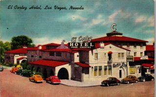 El Cortez Hotel Las Vegas Downtown 1949 Vintage Postcard Hh1