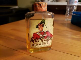 Vintage Macgregor Cologne For Men 2 Oz 60 Full Barber Shop Hazel Atlas Bottle