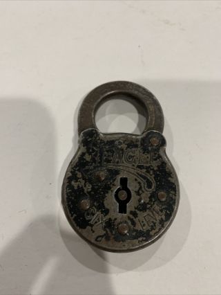 Vintage Antique Eagle Lock Company 6 Six Lever Padlock - No Key