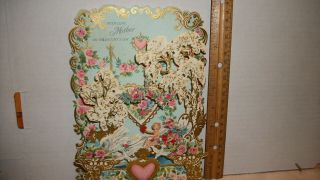 Vintage Valentine For Mother - Pull Down 3d Ambassador Greeting Card