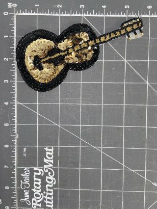 Vintage Acoustic Guitar Sequins Beads Patch Country Music Nashville Tennessee Tn