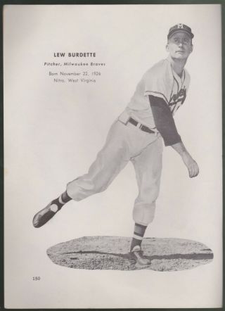 Hank Aaron,  Lew Burdette Milwaukee Braves B/W photo 2