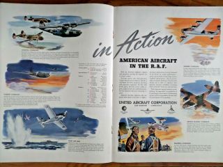 1942 United Aircraft Ad Ww 2 In Action American Aircraft In The R.  A.  F.